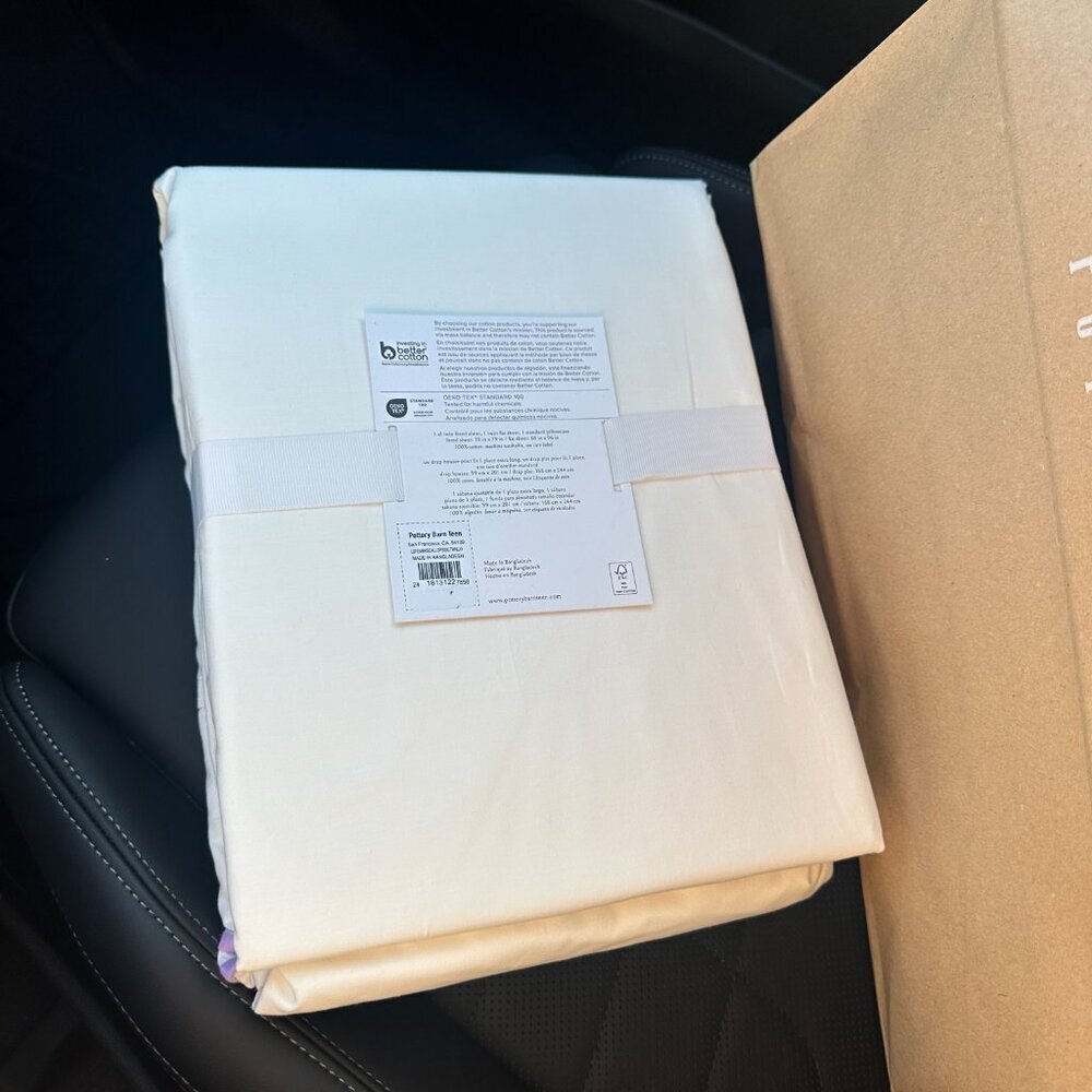 POTTERY BARN Teen LoveShackFancy Embroidered Scallop Sheet Set in Lavender NWT - Picture 4 of 5